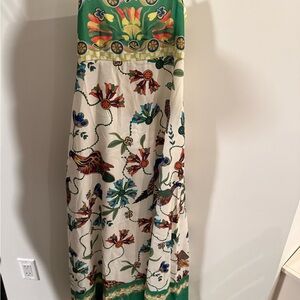 Floral Maxi Dress with Green Accents